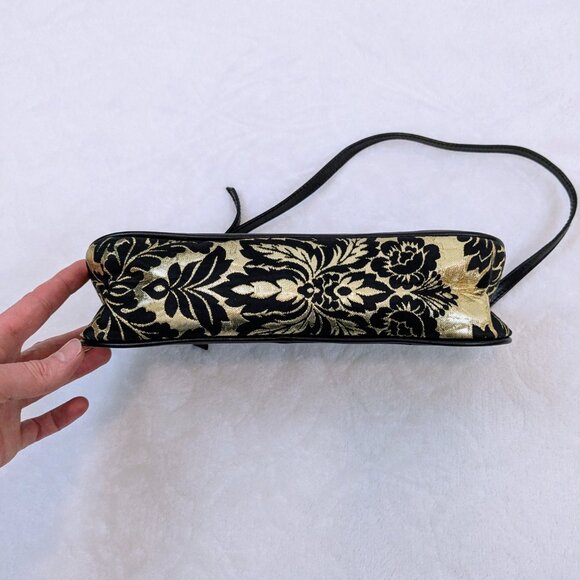 Dolce & Gabbana black gold leather satin mini shoulder bag Y2K vintage - Picture 12 of 16